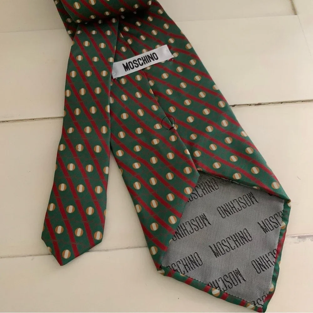 Moschino Green Red XO Tie - Picture 4 of 7